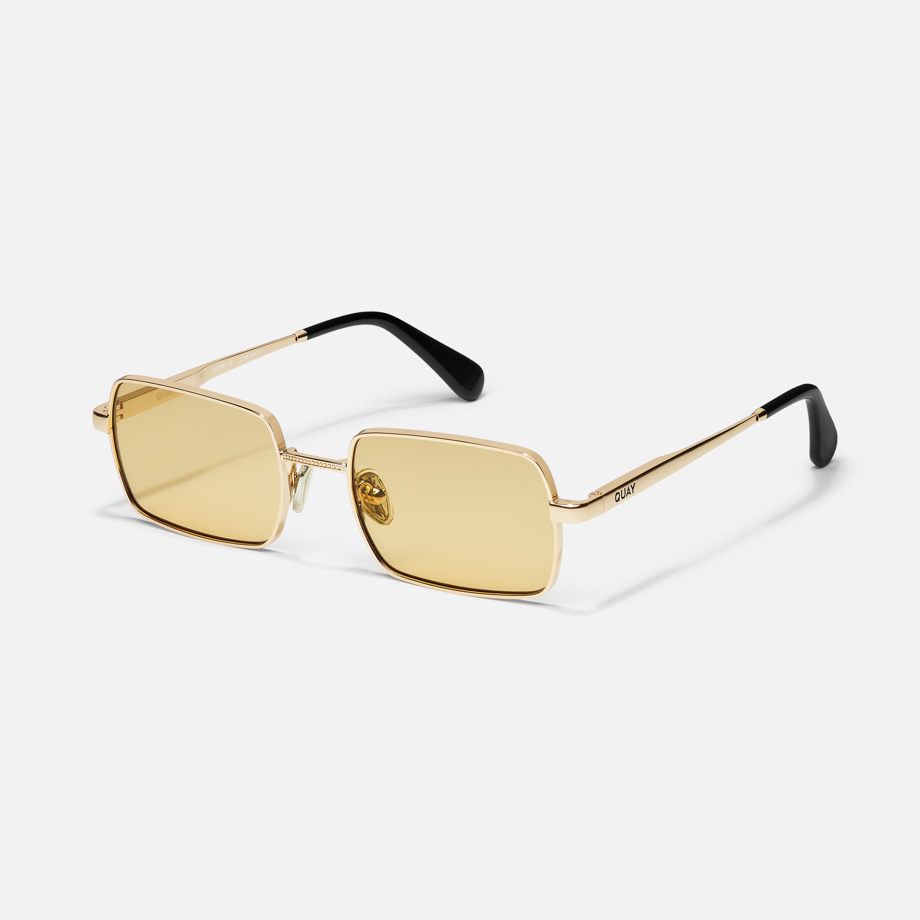New Quay Australia DND Gold Frame Brown Lens Women\'s Square Sunglasses Quay Australia Yada Yada 1212 Square Amber Tan Sunglasses | eBay main image 3