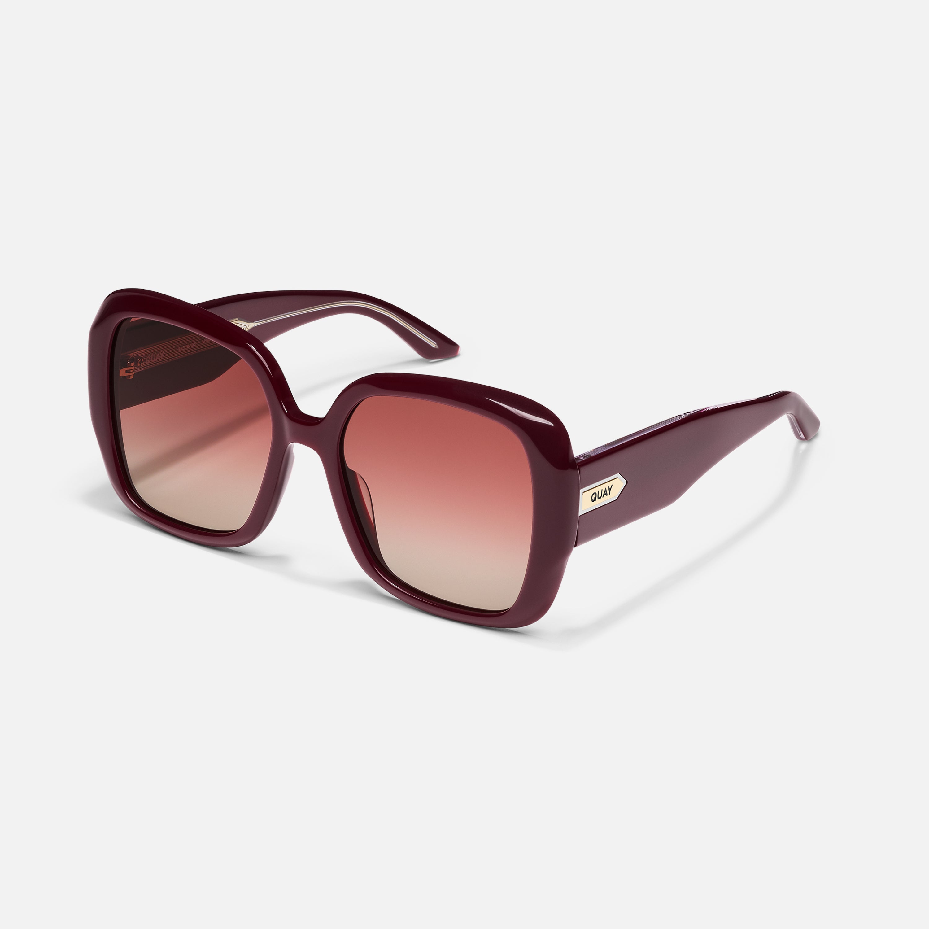 quay australia by the way red wine burgundy oversized square sunglasses eyewear Amazon.com: QUAY - Women main image 4