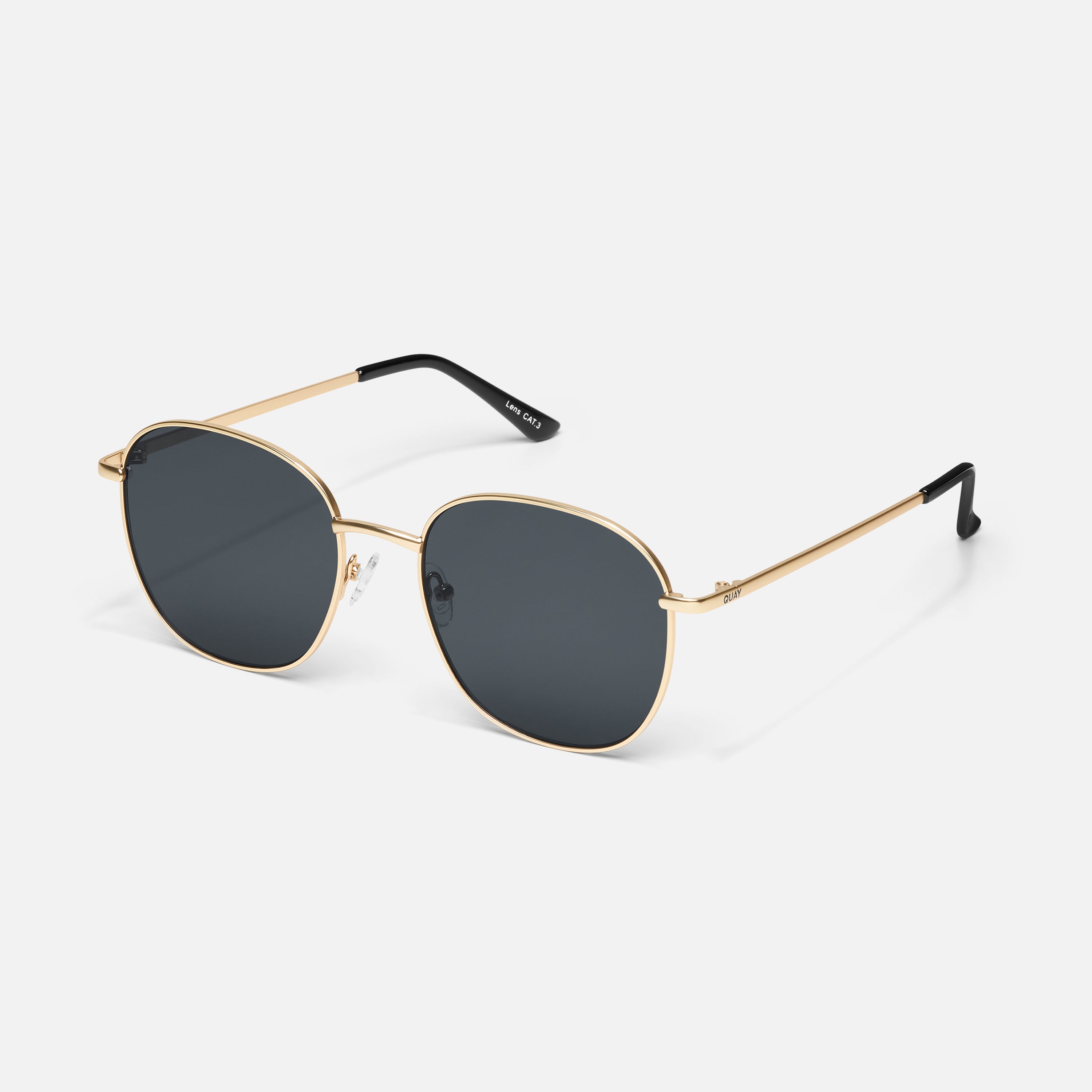 Quay Australia Jezabell Sunglasses Gold Smoke Round Oversized Women Amazon.com: QUAY Jezabell Non-Polarized Round Sunglasses for  main image 2