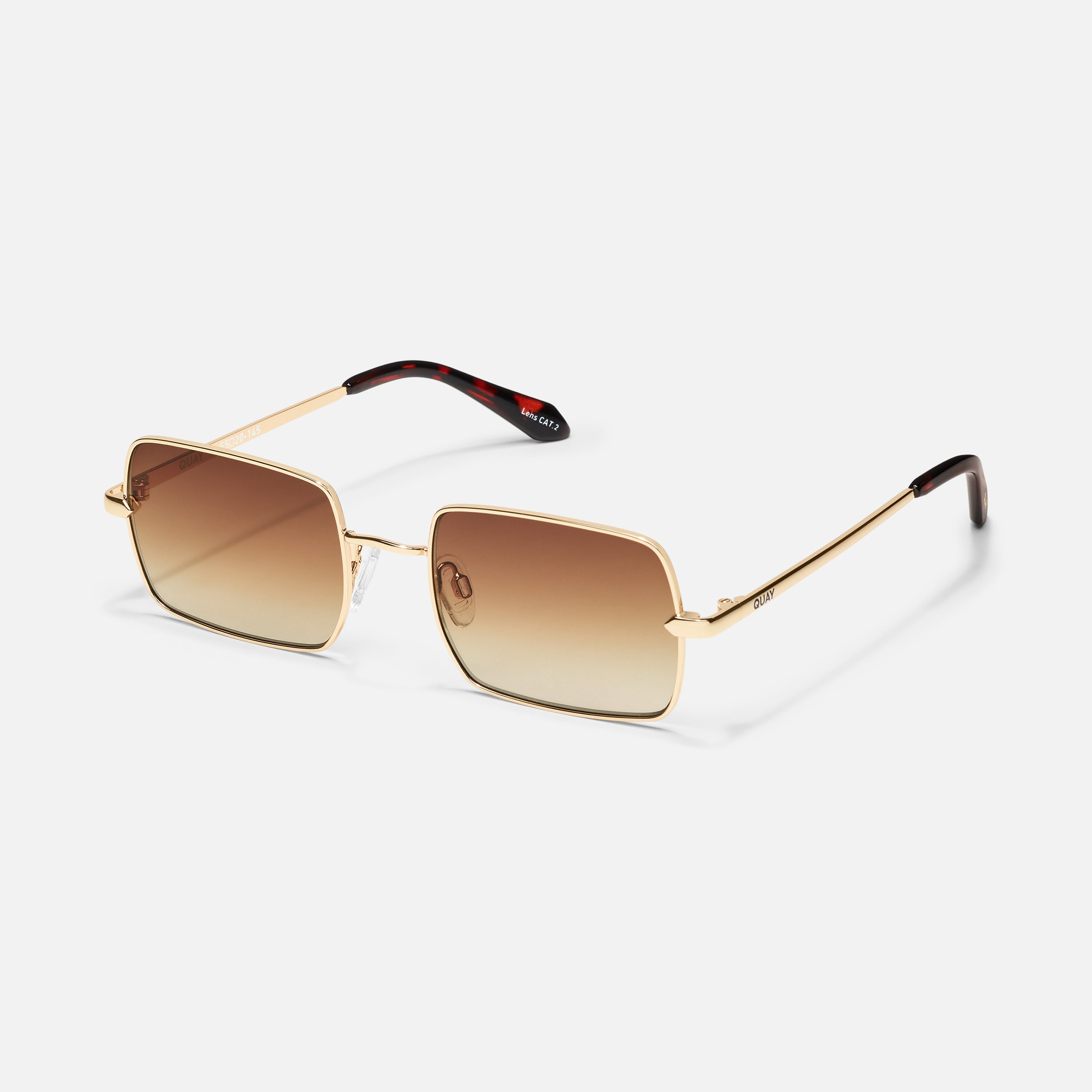 TTYL Gold Frame Rectangle Y2K Sunglasses – Quay Australia