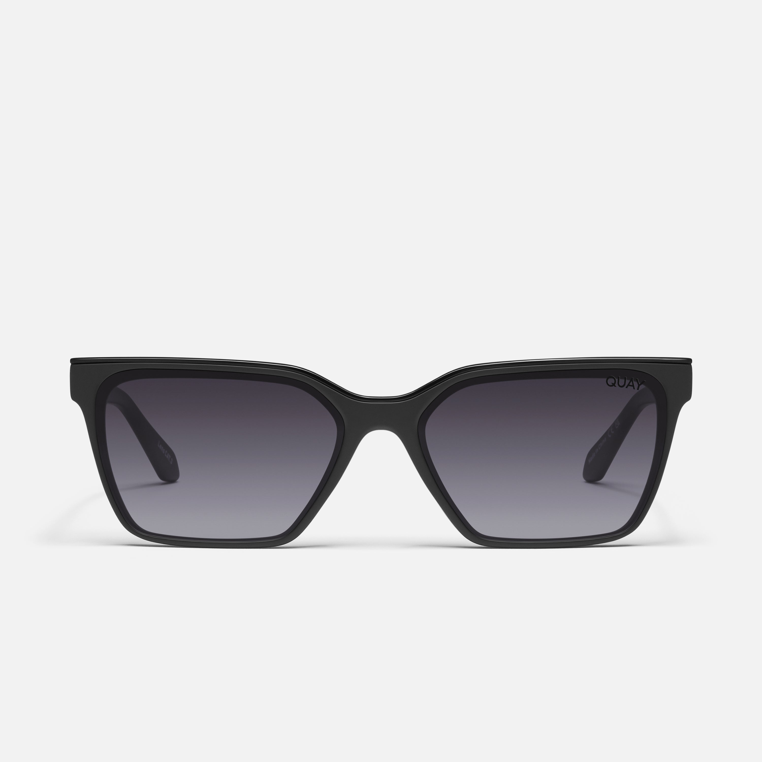 TOP SHELF Matte Black Slim Square Sunglasses Quay Australia