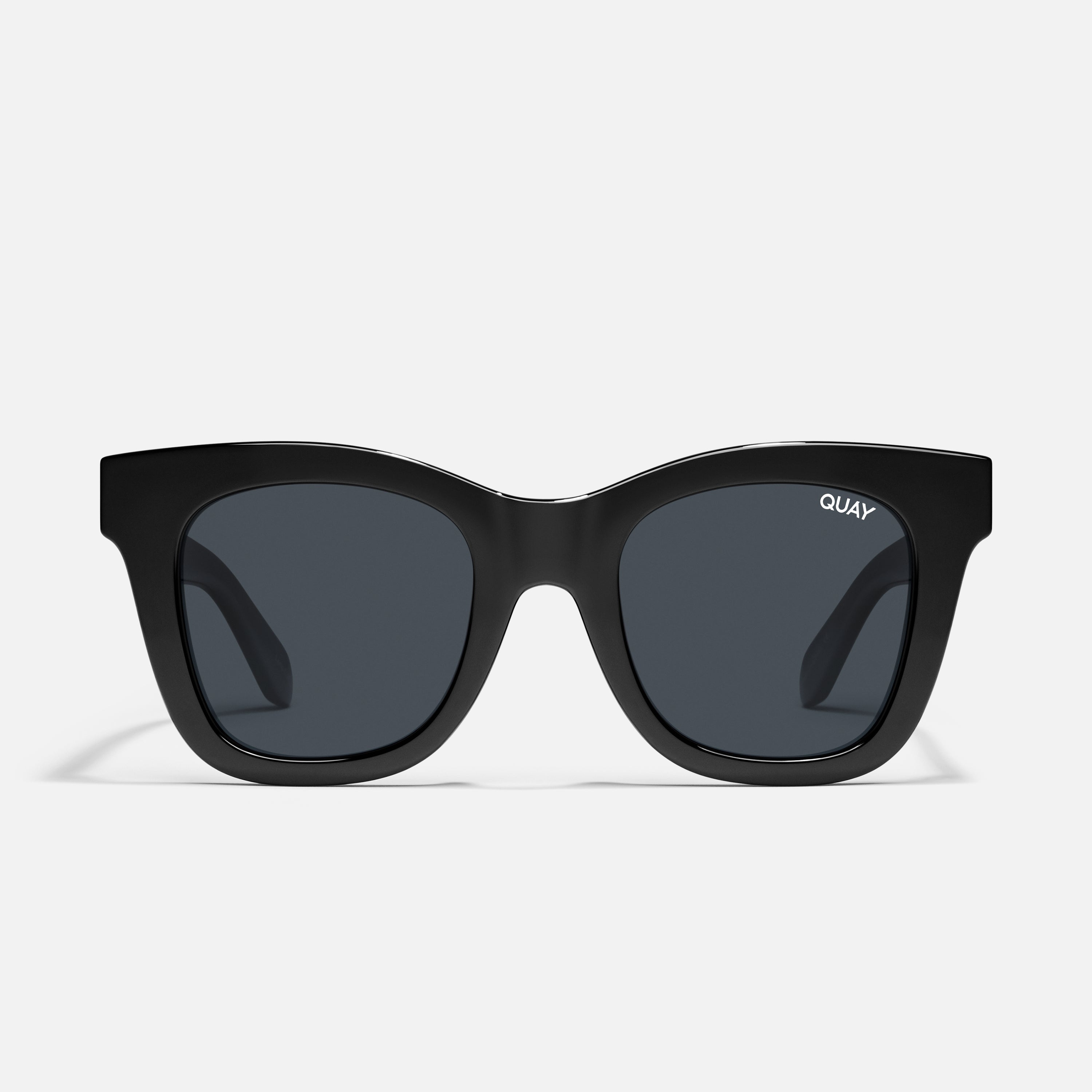 AFTER HOURS Winged Black Sunglasses with Large Square Frame – Quay
