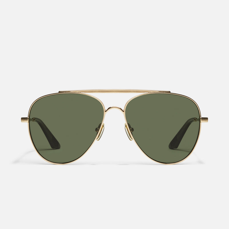BRUSHED GOLD/GREEN POLARIZED