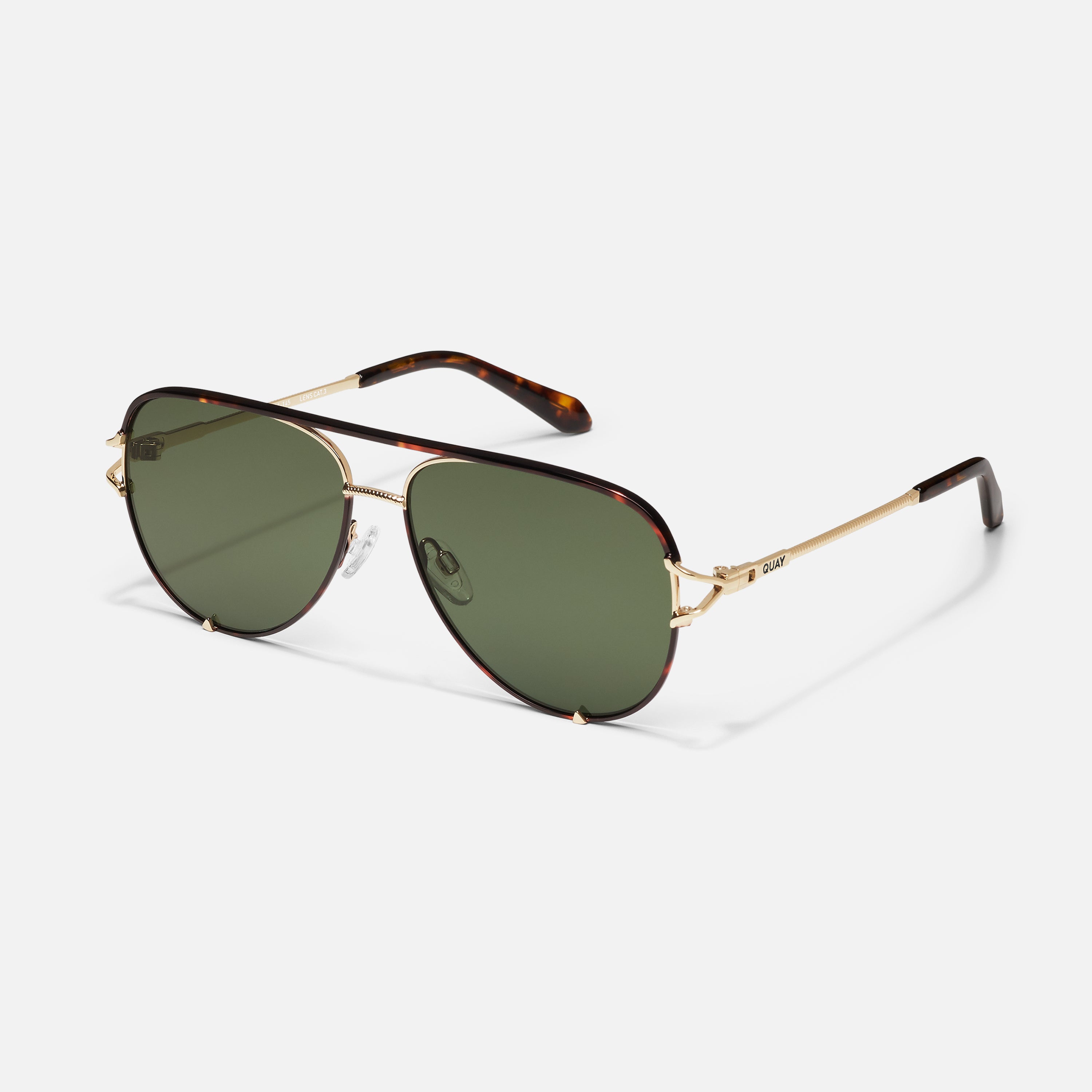 NWOT Quay Australia High Key Standard Sunglasses Quay HIGH KEY MINI Aviator Sunglasses, Metal Frame  main image 4