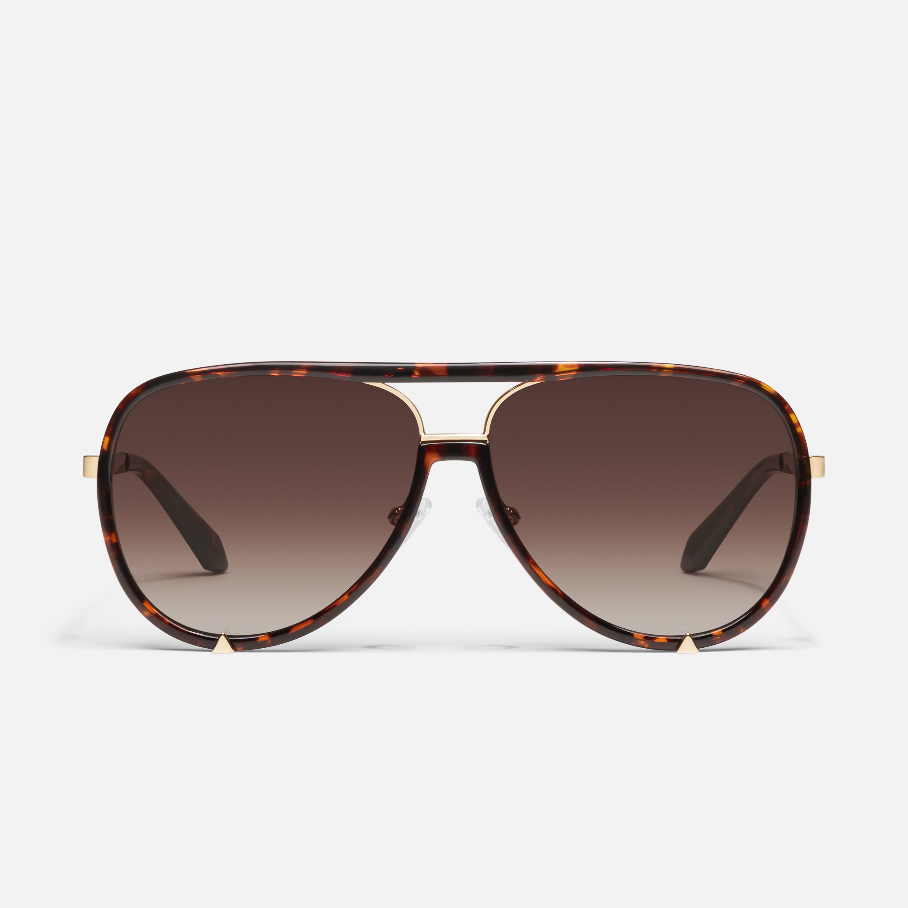 Quay Polarized High Profile Bone Frame / Brown Fawn Lens Sunglasses HIGH PROFILE - Polarised Aviator Sunglasses – Quay Australia main image 2