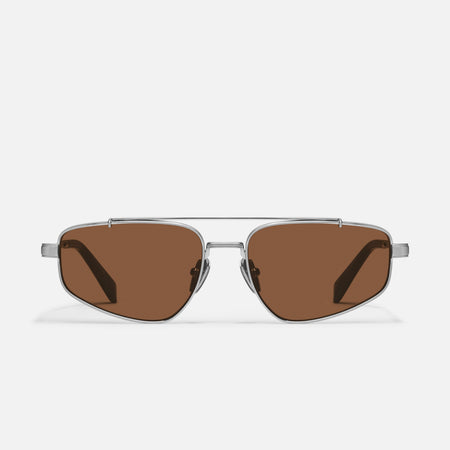 BRUSHED SILVER/BROWN