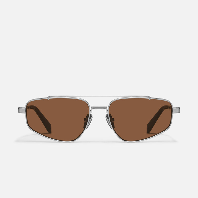 BRUSHED SILVER/BROWN